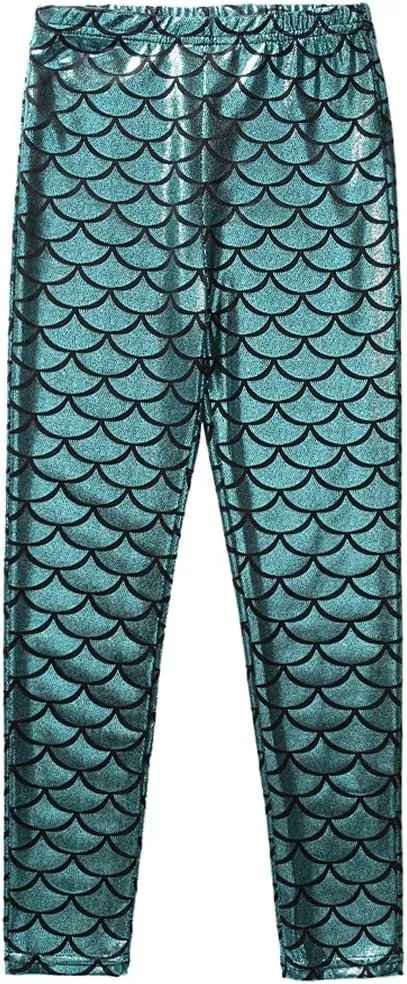 Frogwill Girls Mermaid Scale Leggings Fish Pants 3-11 Years