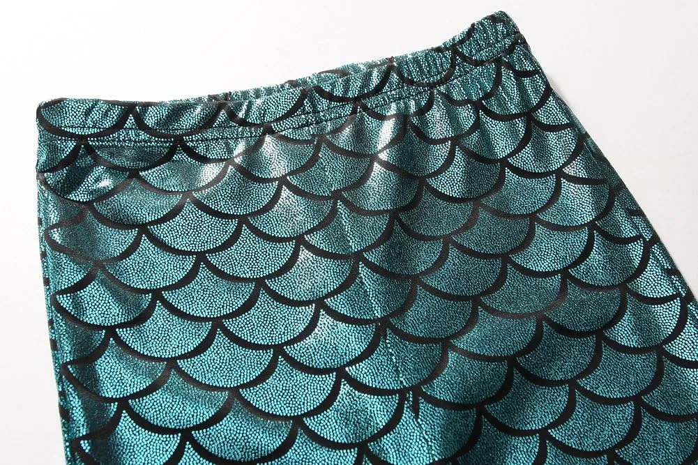 Frogwill Girls Mermaid Scale Leggings Fish Pants 3-11 Years