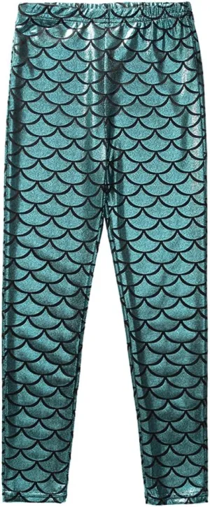 Frogwill Girls Mermaid Scale Leggings Fish Pants 3-11 Years