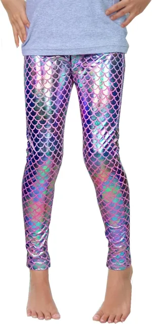 Frogwill Girls Mermaid Scale Leggings Fish Pants 3-11 Years