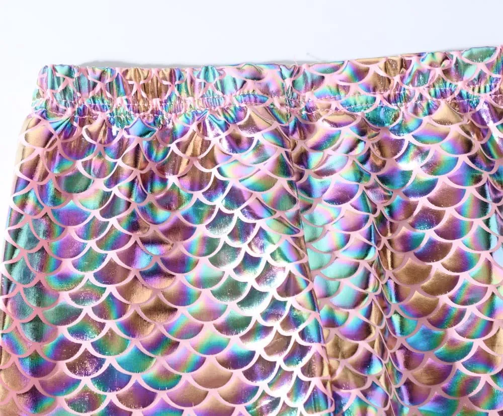 Frogwill Girls Mermaid Scale Leggings Fish Pants 3-11 Years