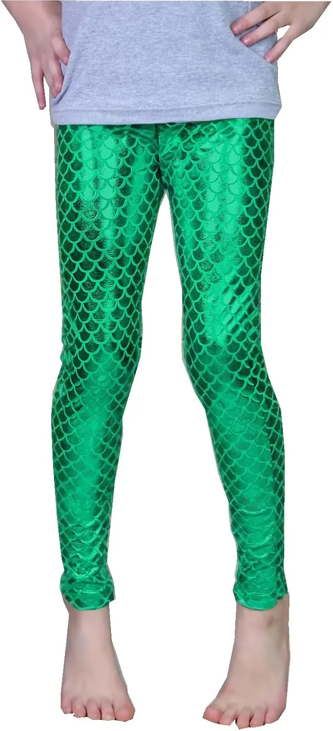 Frogwill Girls Mermaid Scale Leggings Fish Pants 3-11 Years