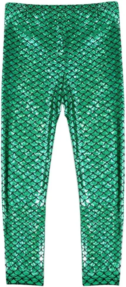 Frogwill Girls Mermaid Scale Leggings Fish Pants 3-11 Years
