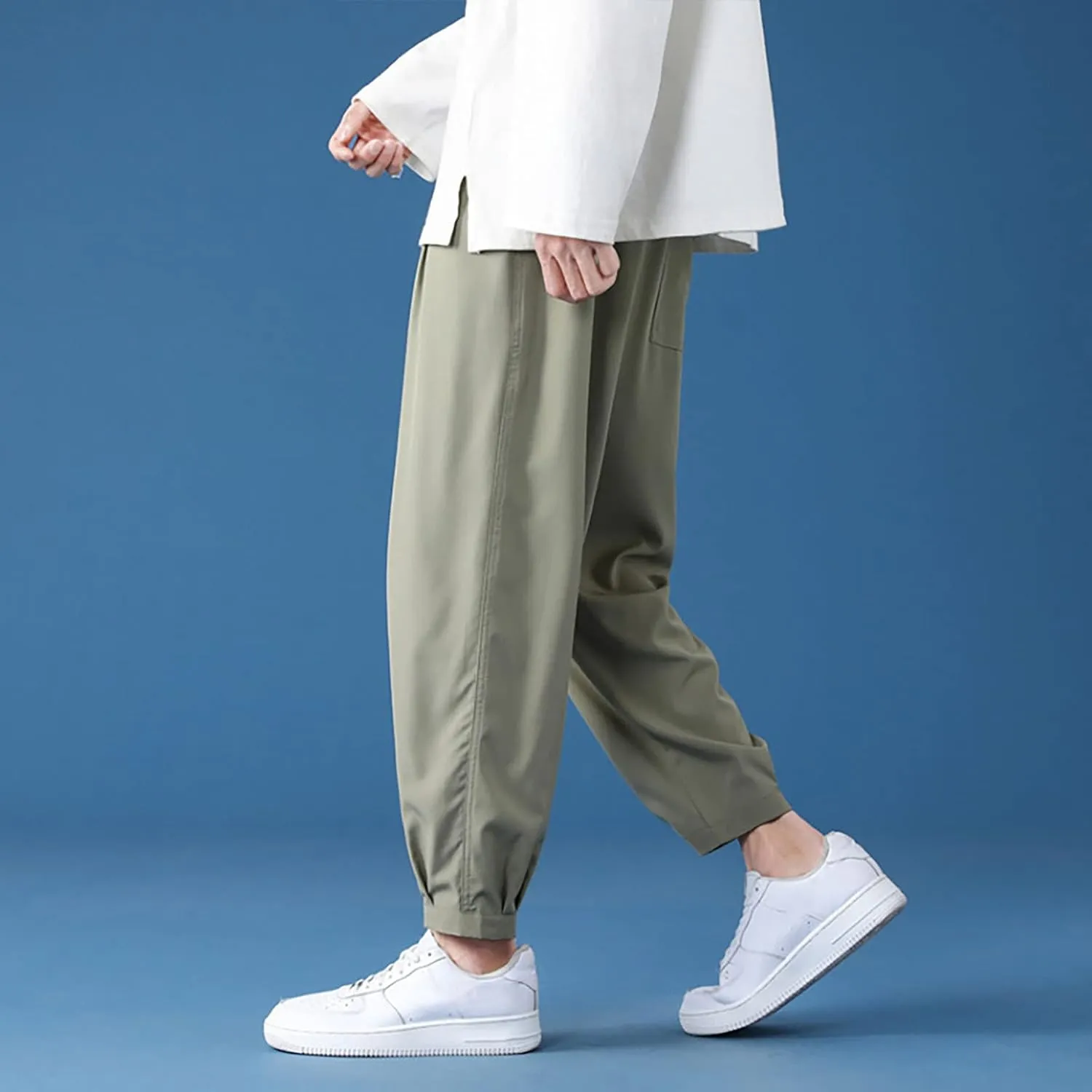 FZVYD Formal Pants for Men Mens Joggers Cargo Pants Fashion Casual Sweatpants Work Pants Drawstring Loose Trousers Pockets