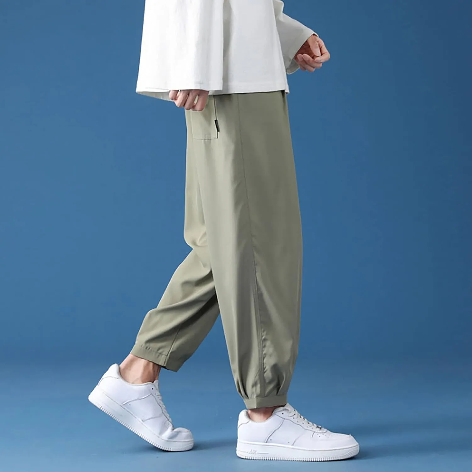 FZVYD Formal Pants for Men Mens Joggers Cargo Pants Fashion Casual Sweatpants Work Pants Drawstring Loose Trousers Pockets
