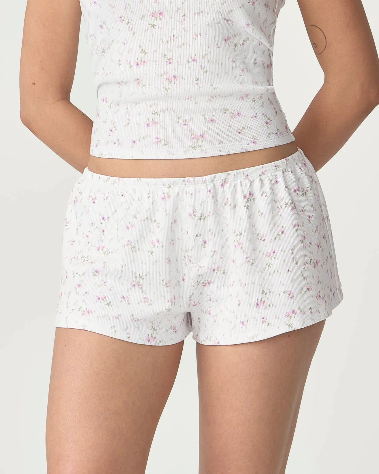 Garden Party Ribbed Sleep Short