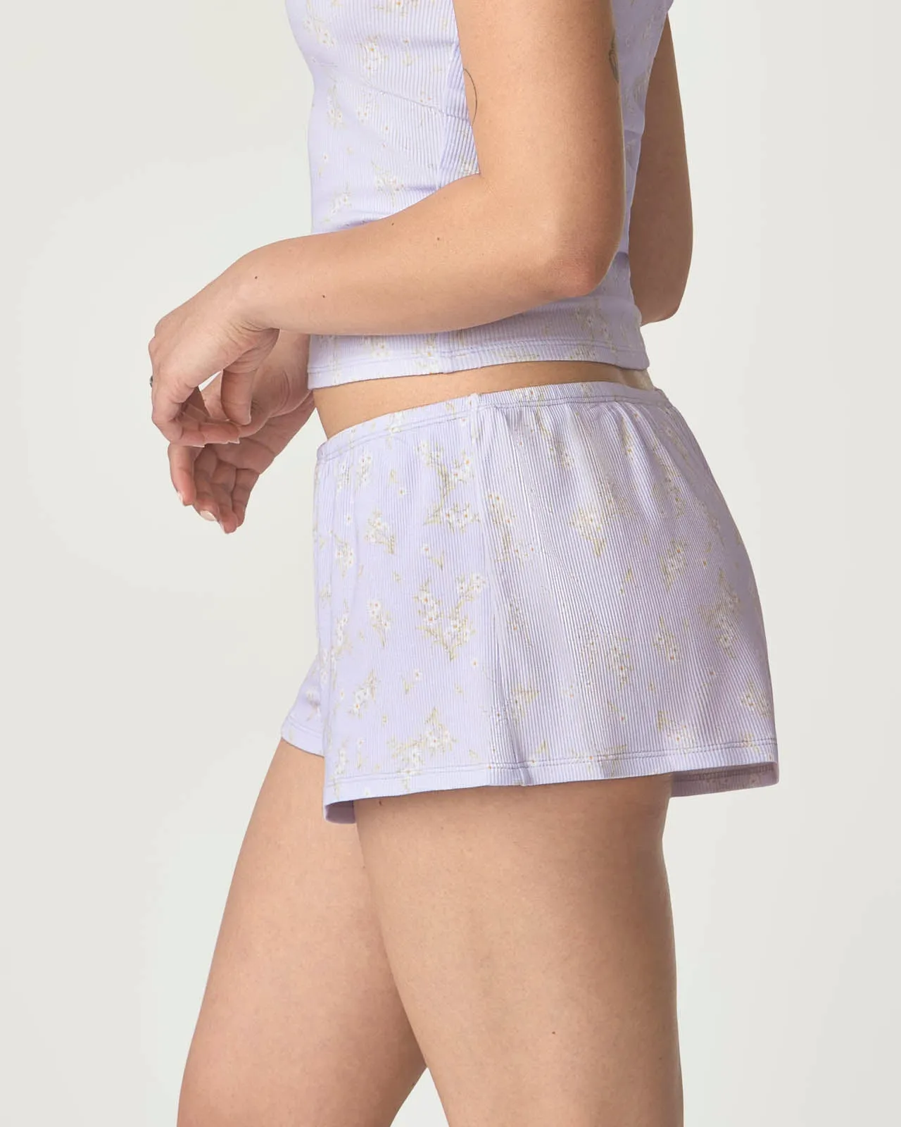 Garden Party Ribbed Sleep Short