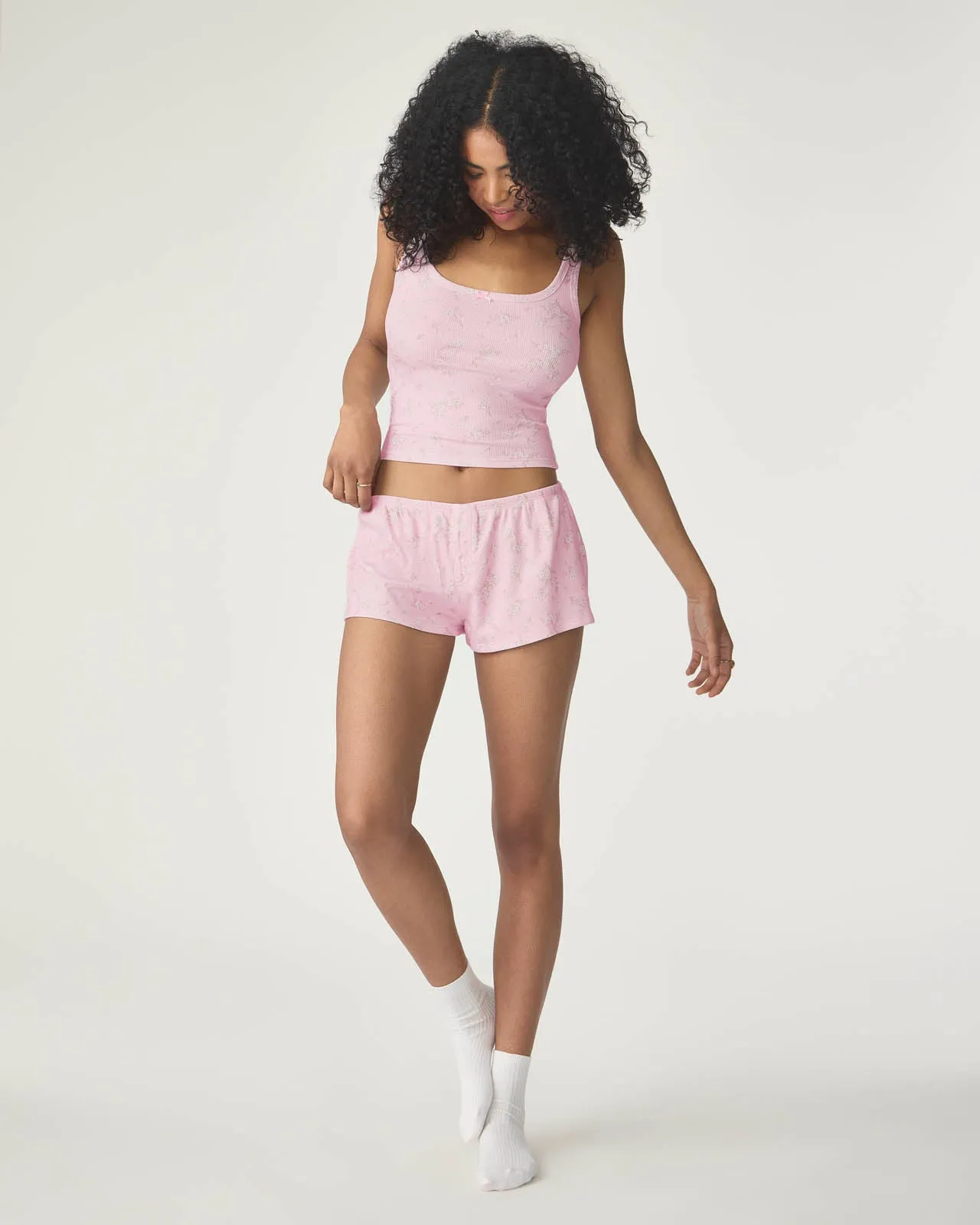 Garden Party Ribbed Sleep Short