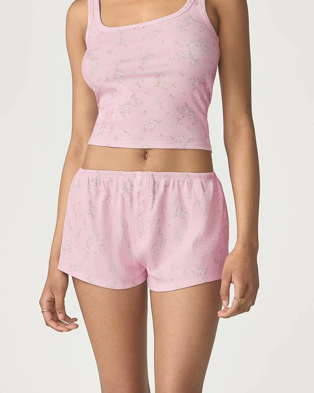 Garden Party Ribbed Sleep Short