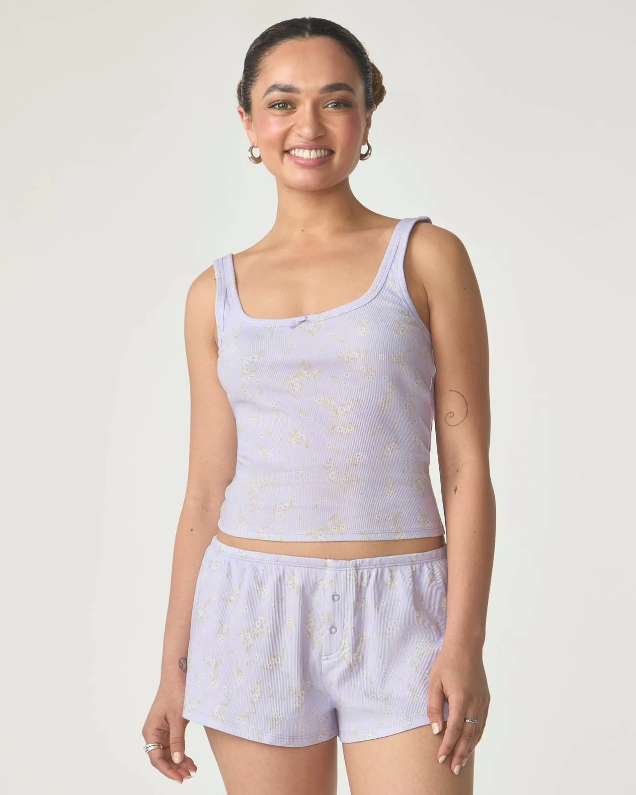 Garden Party Ribbed Sleep Short