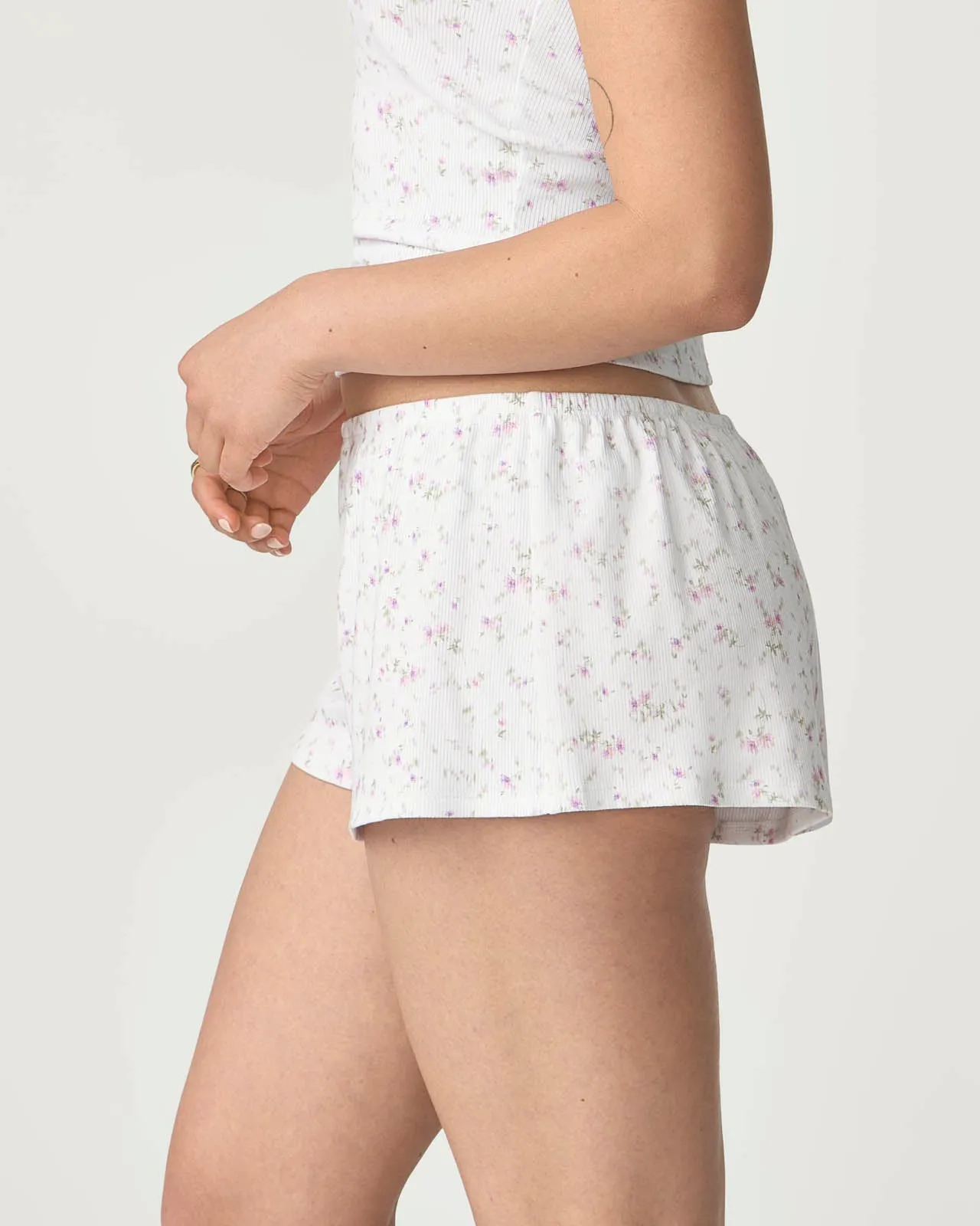 Garden Party Ribbed Sleep Short