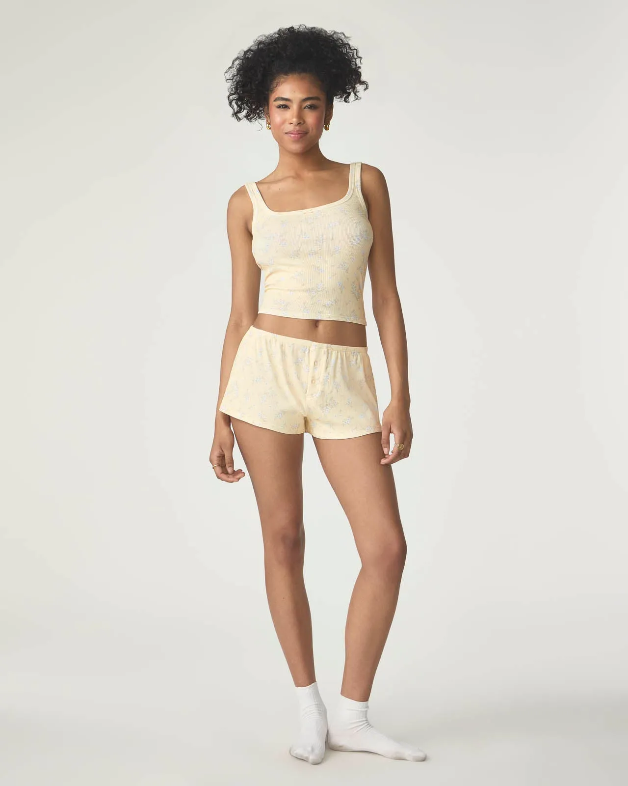 Garden Party Ribbed Sleep Short