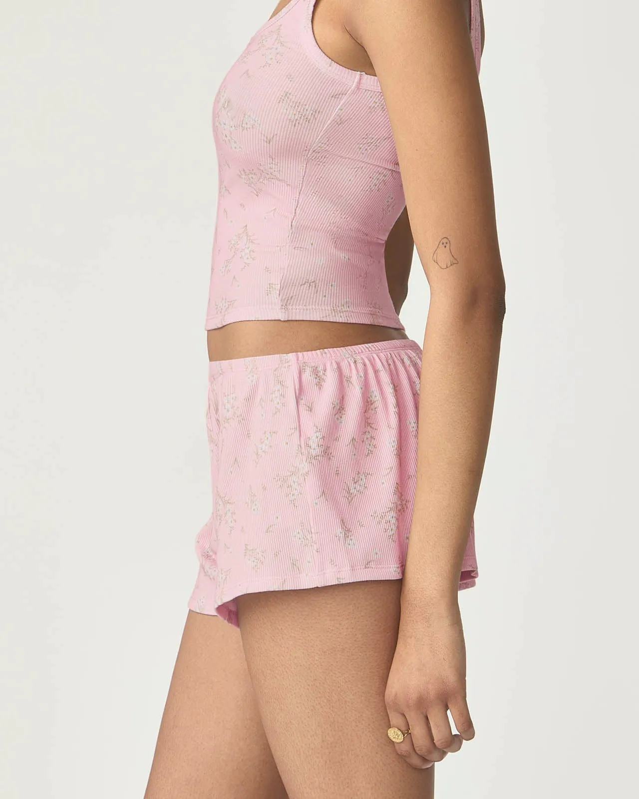 Garden Party Ribbed Sleep Short