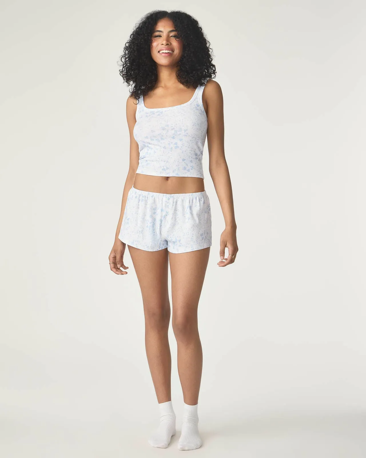 Garden Party Ribbed Sleep Short