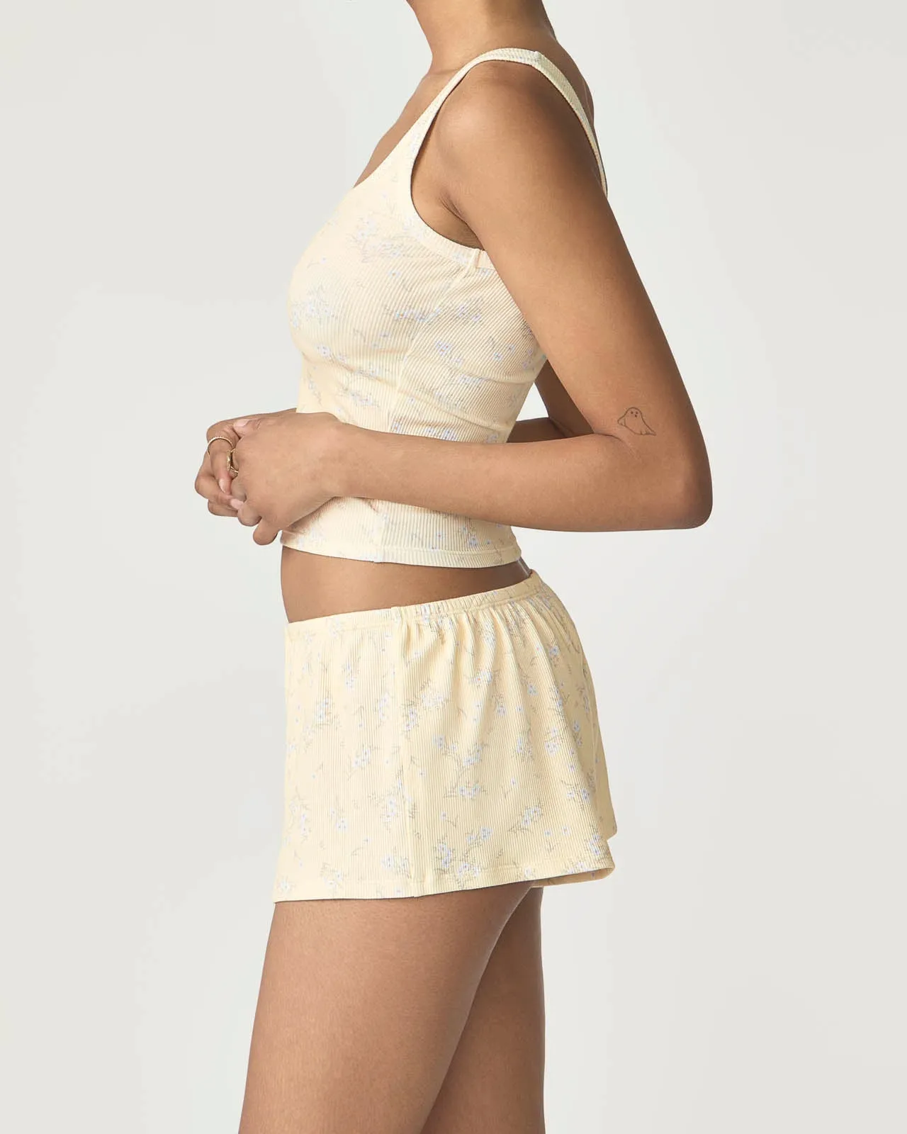 Garden Party Ribbed Sleep Short