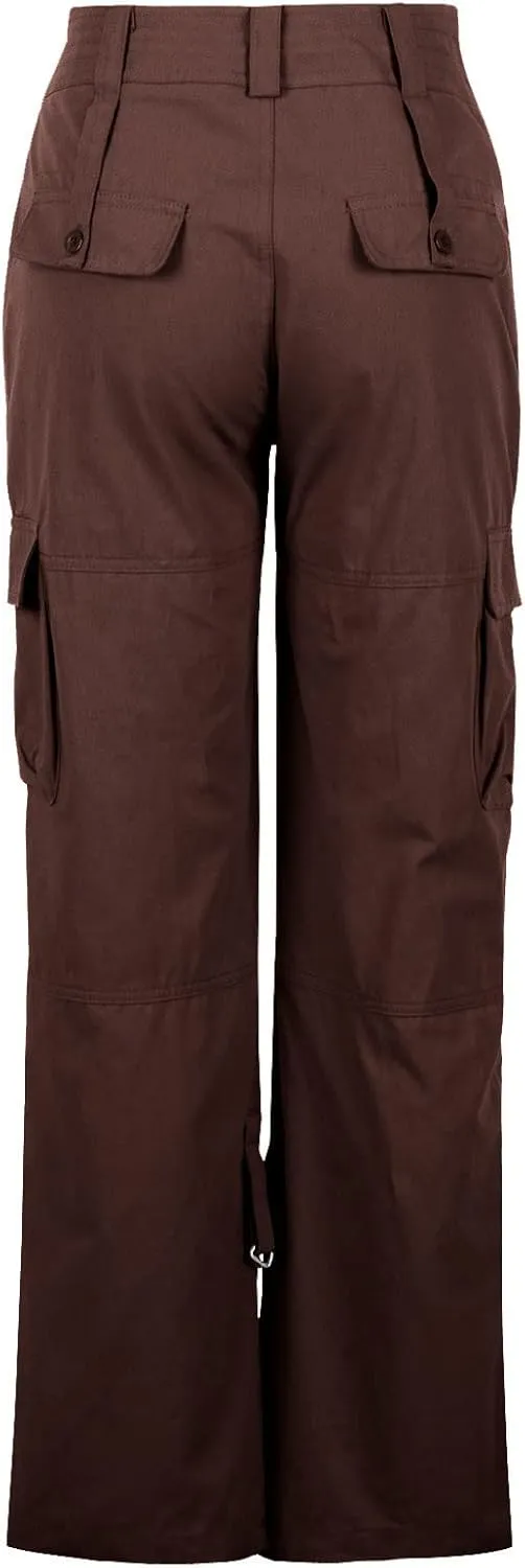 Gcvizuso Womens Cargo Joggers Pants Quick Dry Workout Pants Casual Hiking Trousers Elastic Waist Zipper Pocket Leggings