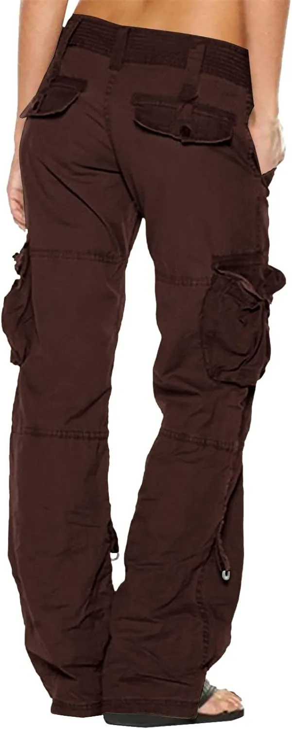 Gcvizuso Womens Cargo Joggers Pants Quick Dry Workout Pants Casual Hiking Trousers Elastic Waist Zipper Pocket Leggings