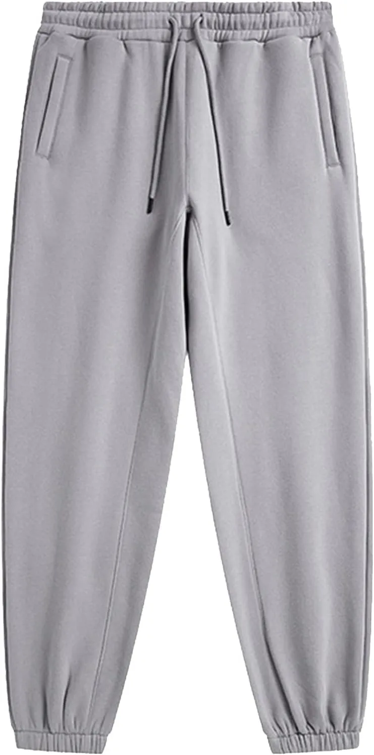 GIERIDUC Men's Casual Joggers Pants Mens White Sweat Pants with Pockets Summer Work Pants for Men Tight Baseball Long Pants