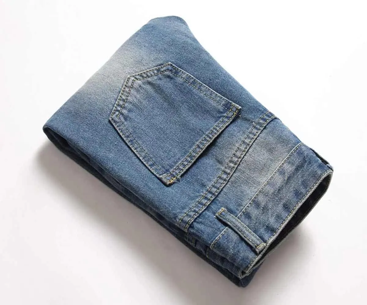HENGAO Boy's Distressed Ripped Skinny Jeans