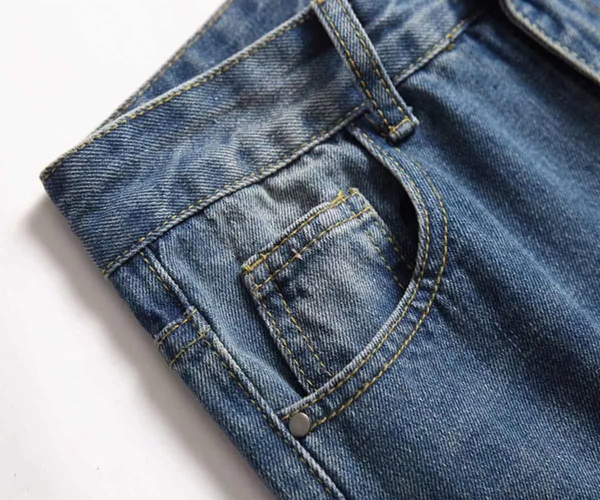 HENGAO Boy's Distressed Ripped Skinny Jeans