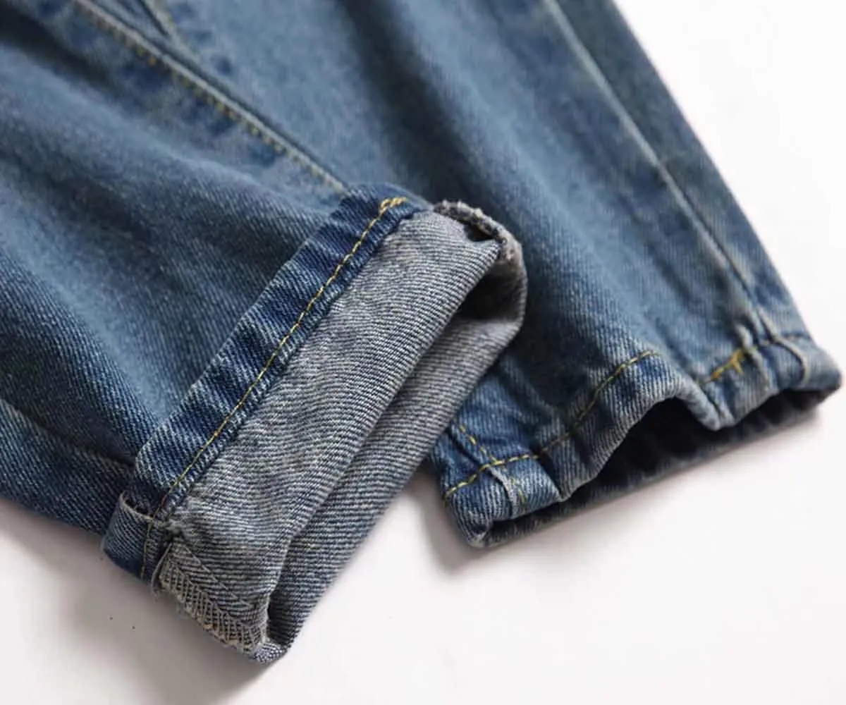 HENGAO Boy's Distressed Ripped Skinny Jeans