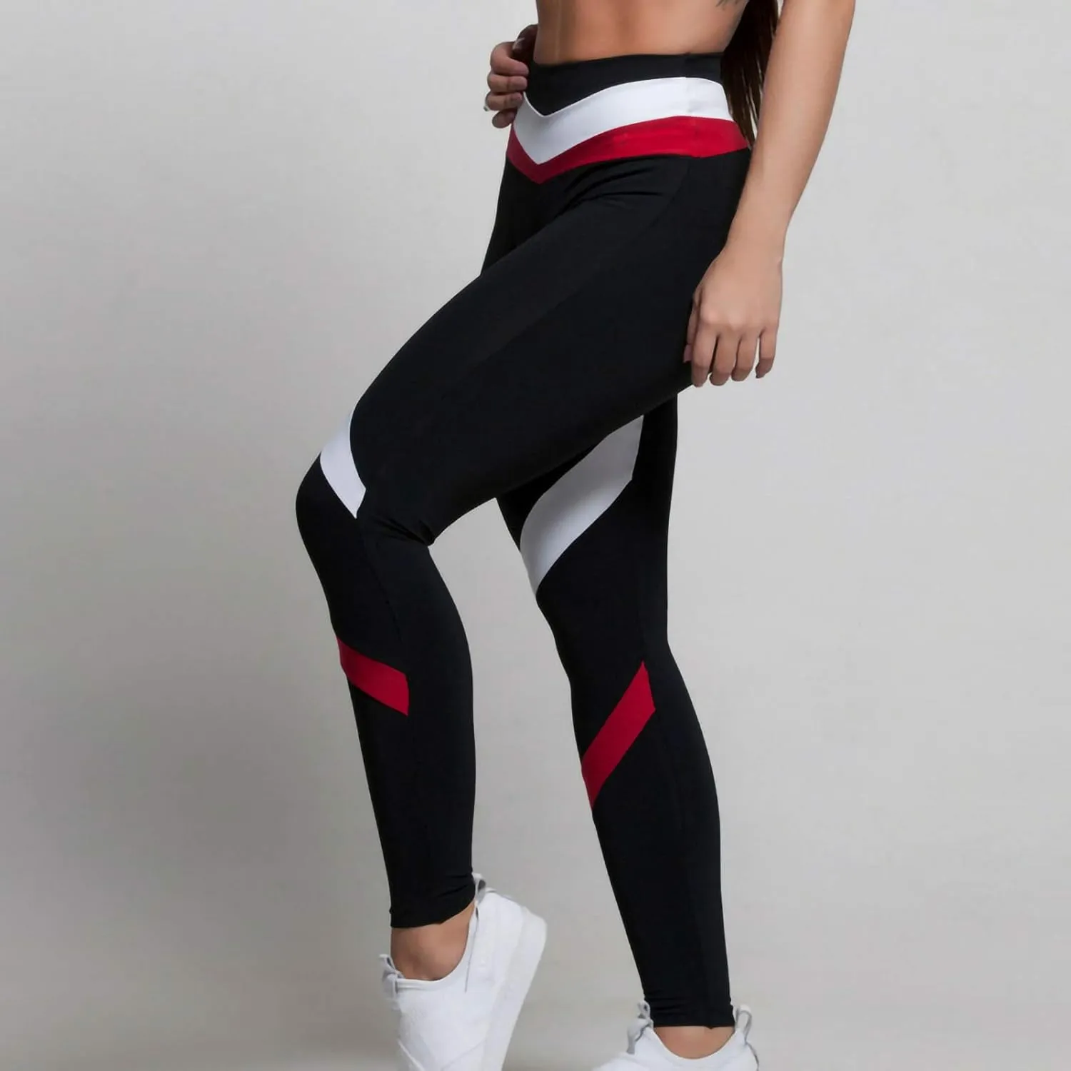 High Waist Yoga Pants Color Block Tummy Control Workout Stretch Running Dance Yoga Leggings for Women S-XL