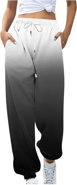 high Waisted Sweatpants for Women Baggy Cinch Bottom Jogger Casual Pants Casual Baggy Fleece Warm Lounge Trousers