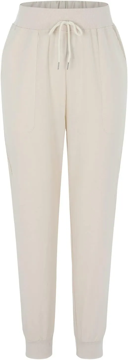 High Waisted Trousers Women Casual Ankle Length Tapered Pant Linen Drawstring Waist Summer Casual Pull On Sweatpant