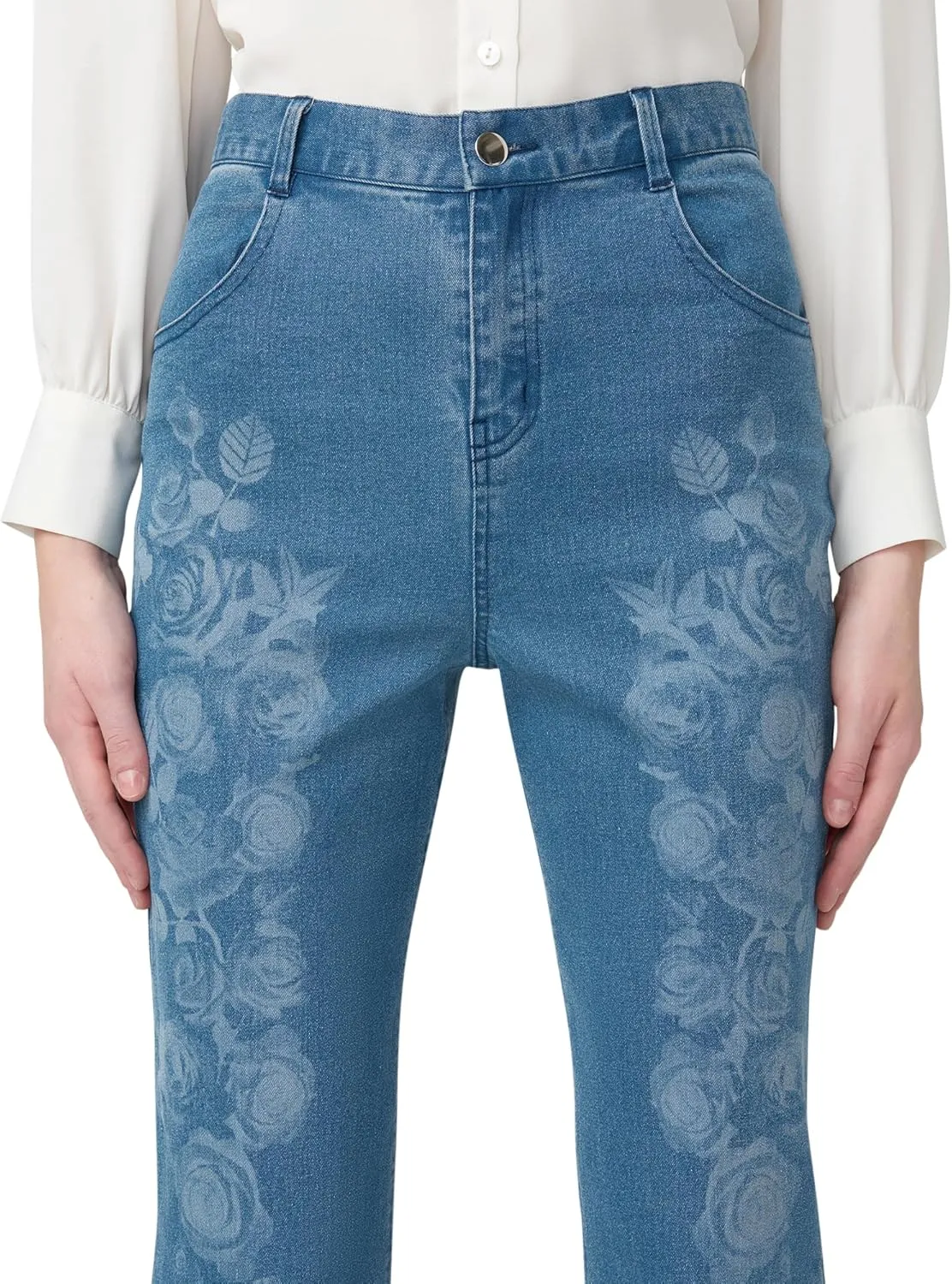 HUE Women's Ultra Soft High Waist Denim Baby Bootcut Leggings