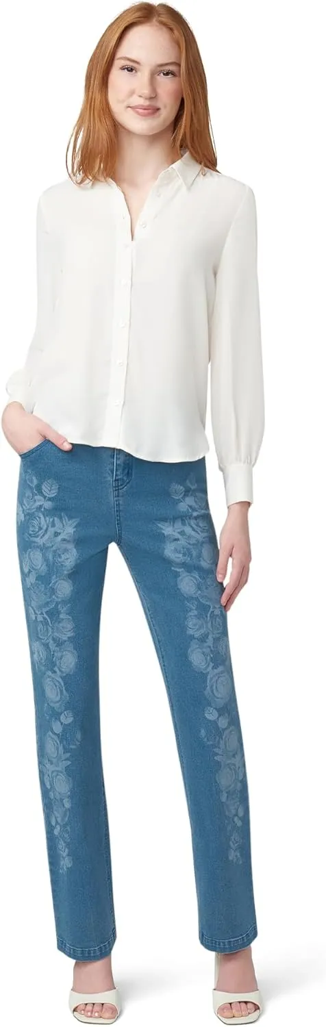 HUE Women's Ultra Soft High Waist Denim Baby Bootcut Leggings