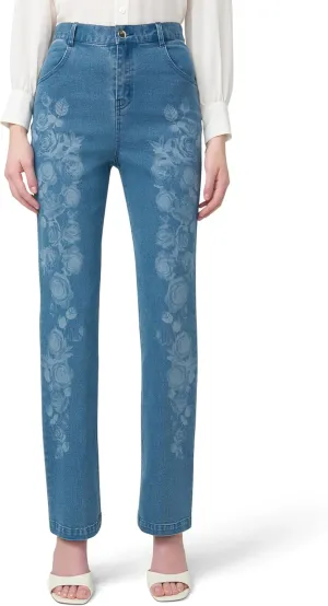 HUE Women's Ultra Soft High Waist Denim Baby Bootcut Leggings
