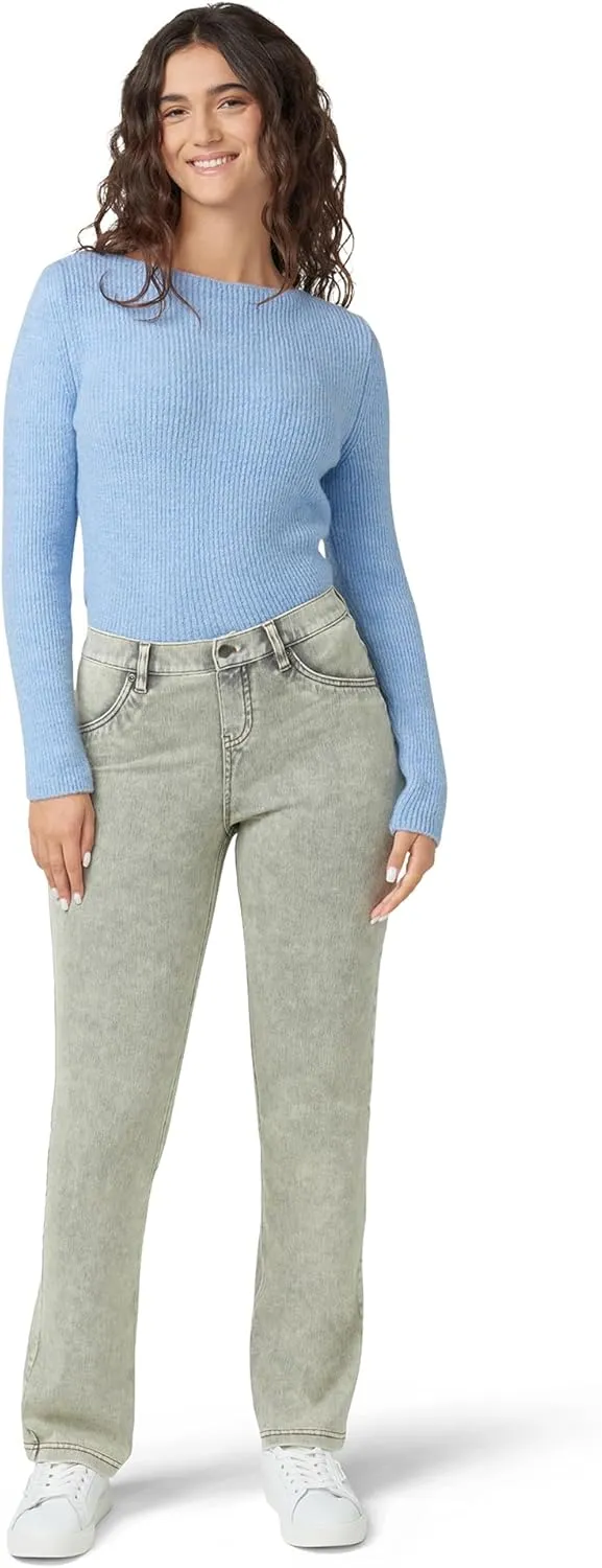 HUE Women's Ultra Soft High Waist Denim Baby Bootcut Leggings