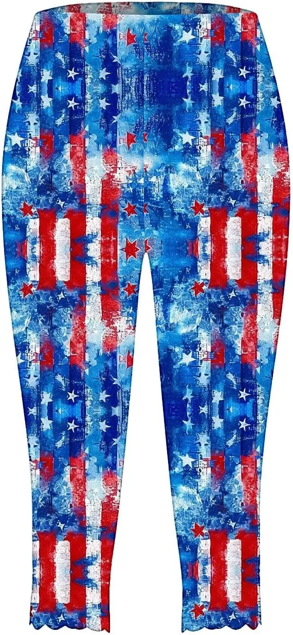 Hvyesh Womens Capris for Summer Clearance Capri Leggings for Women Stretchy Workout Yoga Casual Vacation Beach Pants