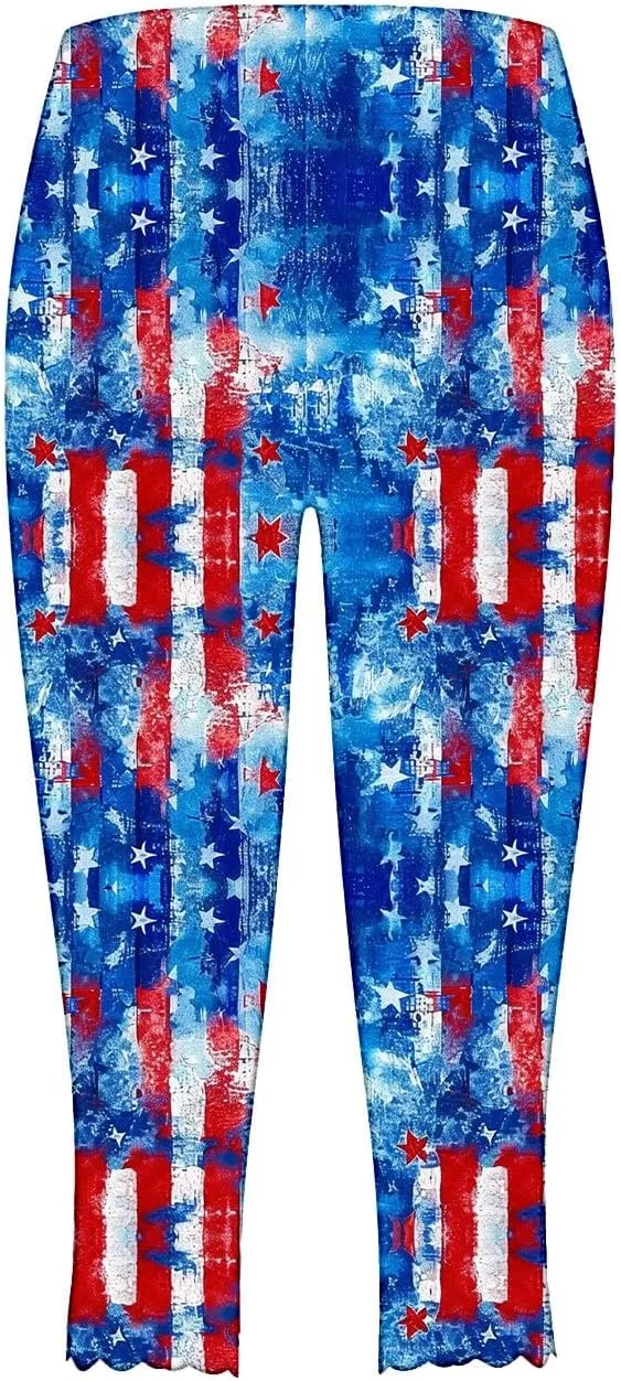 Hvyesh Womens Capris for Summer Clearance Capri Leggings for Women Stretchy Workout Yoga Casual Vacation Beach Pants