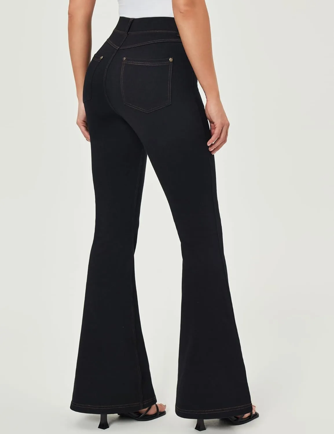 IUGA Bell Bottom Jeans for Women High Waisted Stretchy Pull On Flare Jeans Wide Leg Leggings Tummy Control Flare Pants