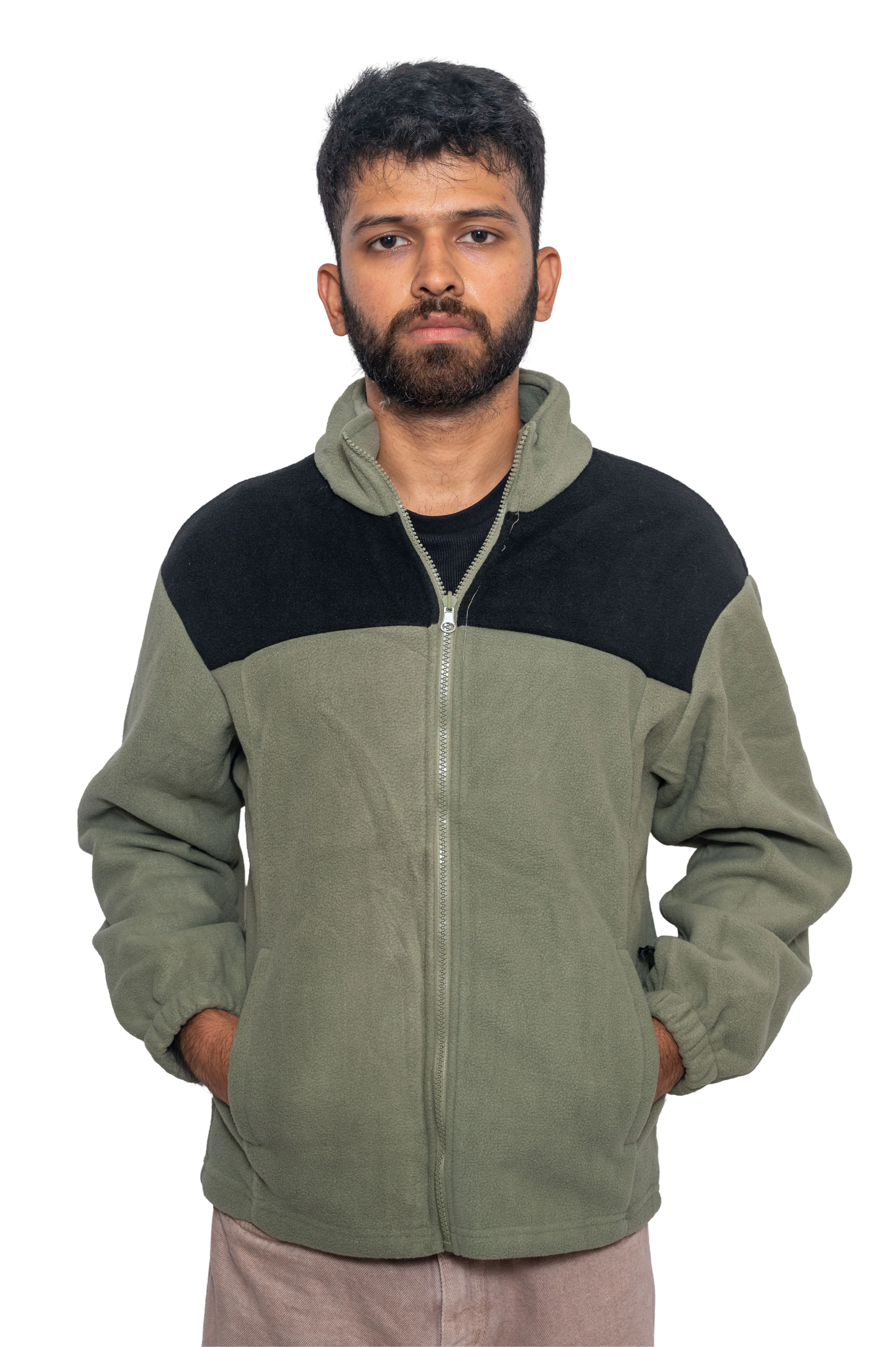 JAG Polar Pro Double Jacket | Fleece Jacket with Windcheater | All Weather | 3 in 1 | Olive