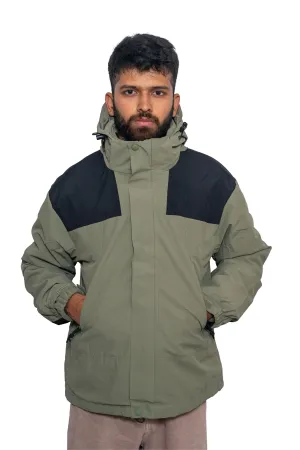 JAG Polar Pro Double Jacket | Fleece Jacket with Windcheater | All Weather | 3 in 1 | Olive