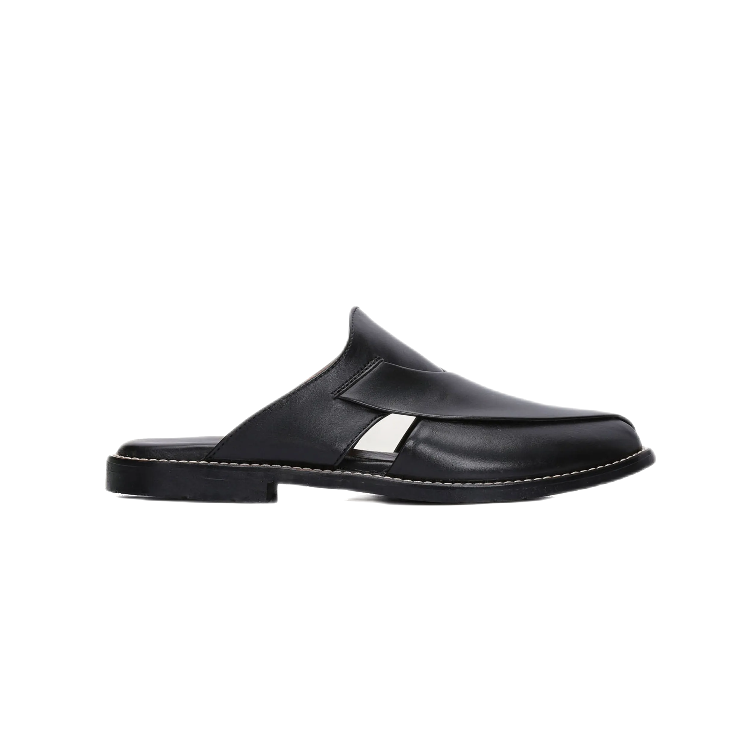 Jaxon Peshawari Sheep Leather Chappal Black