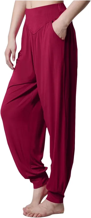 JIEMUXIU Harem Pants Women High Waist Boho Wide Leg Pants Casual Baggy Sweatpants 2024 Summer Trousers Comfy Louge Pants