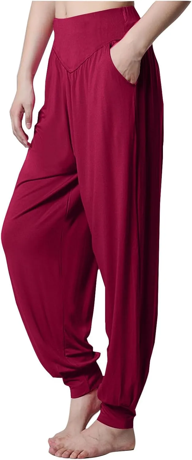 JIEMUXIU Harem Pants Women High Waist Boho Wide Leg Pants Casual Baggy Sweatpants 2024 Summer Trousers Comfy Louge Pants