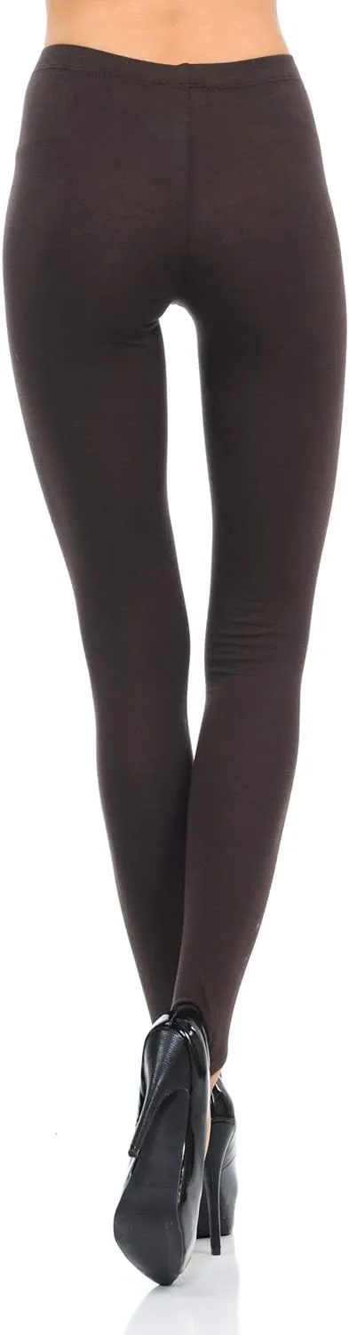 JJJ Women's Solid Cotton Spandex Jersey Stirrup Leggings - Runs Small