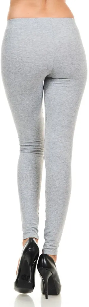 JJJ Women's Solid Cotton Spandex Jersey Stirrup Leggings - Runs Small