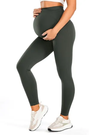 JOYSPELS No See-Through Maternity Workout Yoga Leggings Soft Stretchy Pregnancy Leggings Over The Belly