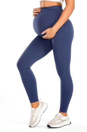 JOYSPELS No See-Through Maternity Workout Yoga Leggings Soft Stretchy Pregnancy Leggings Over The Belly