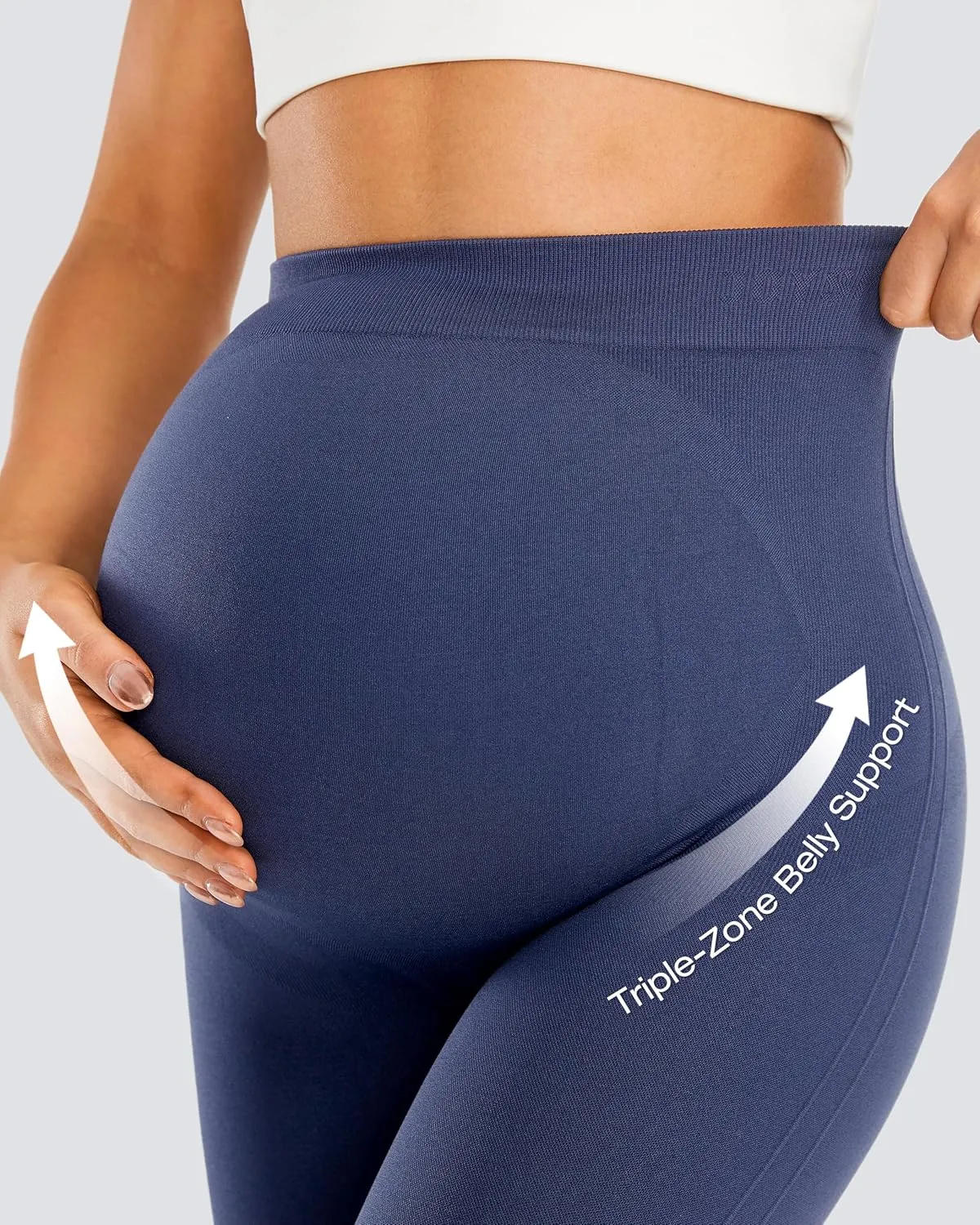 JOYSPELS No See-Through Maternity Workout Yoga Leggings Soft Stretchy Pregnancy Leggings Over The Belly