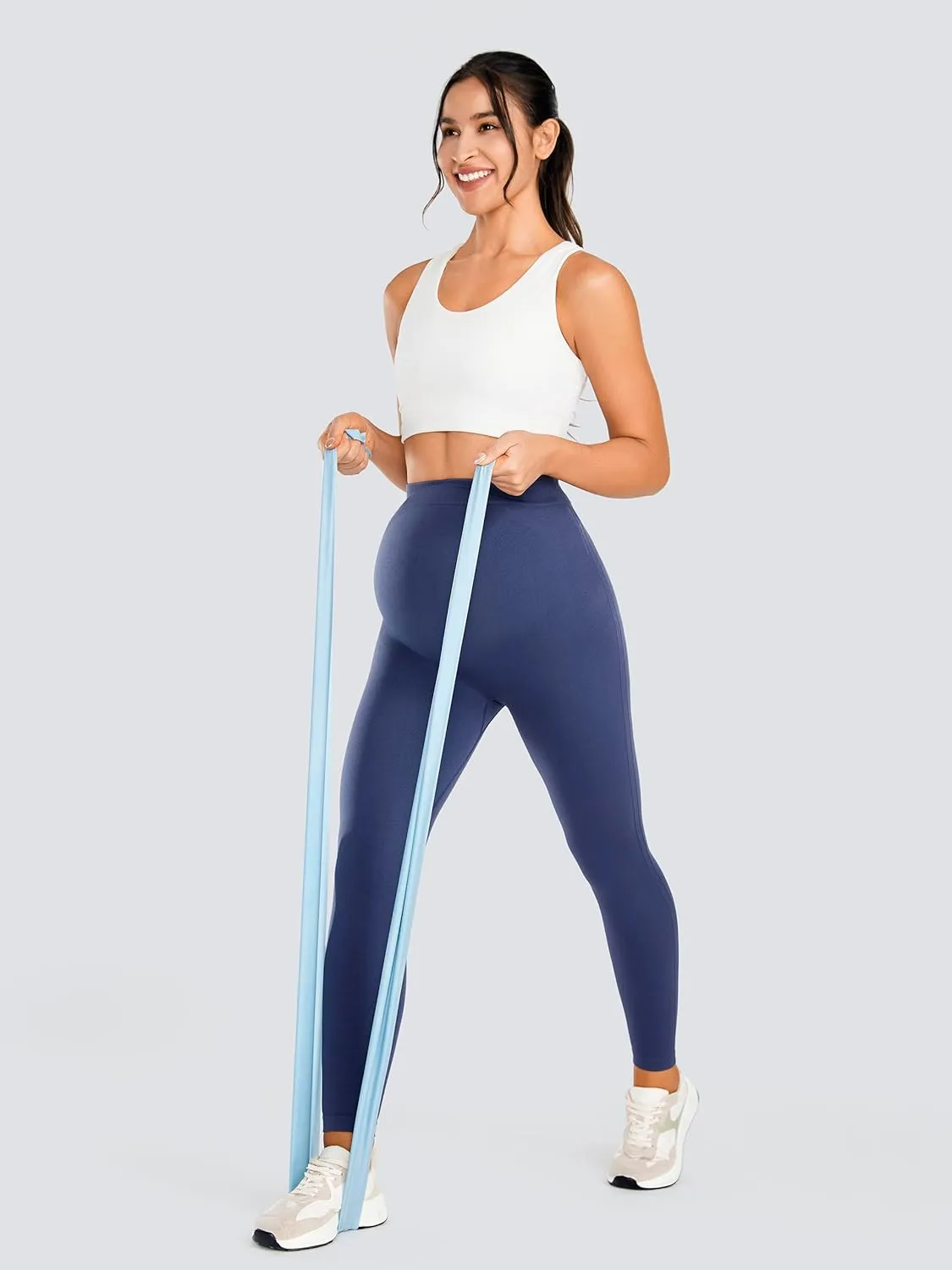 JOYSPELS No See-Through Maternity Workout Yoga Leggings Soft Stretchy Pregnancy Leggings Over The Belly