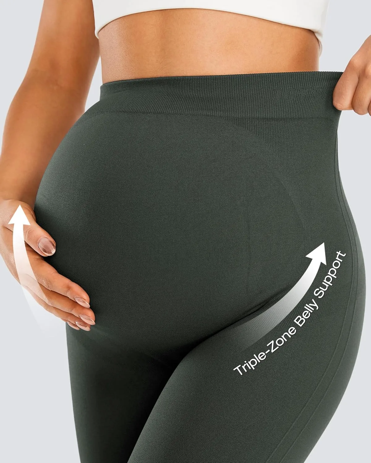 JOYSPELS No See-Through Maternity Workout Yoga Leggings Soft Stretchy Pregnancy Leggings Over The Belly