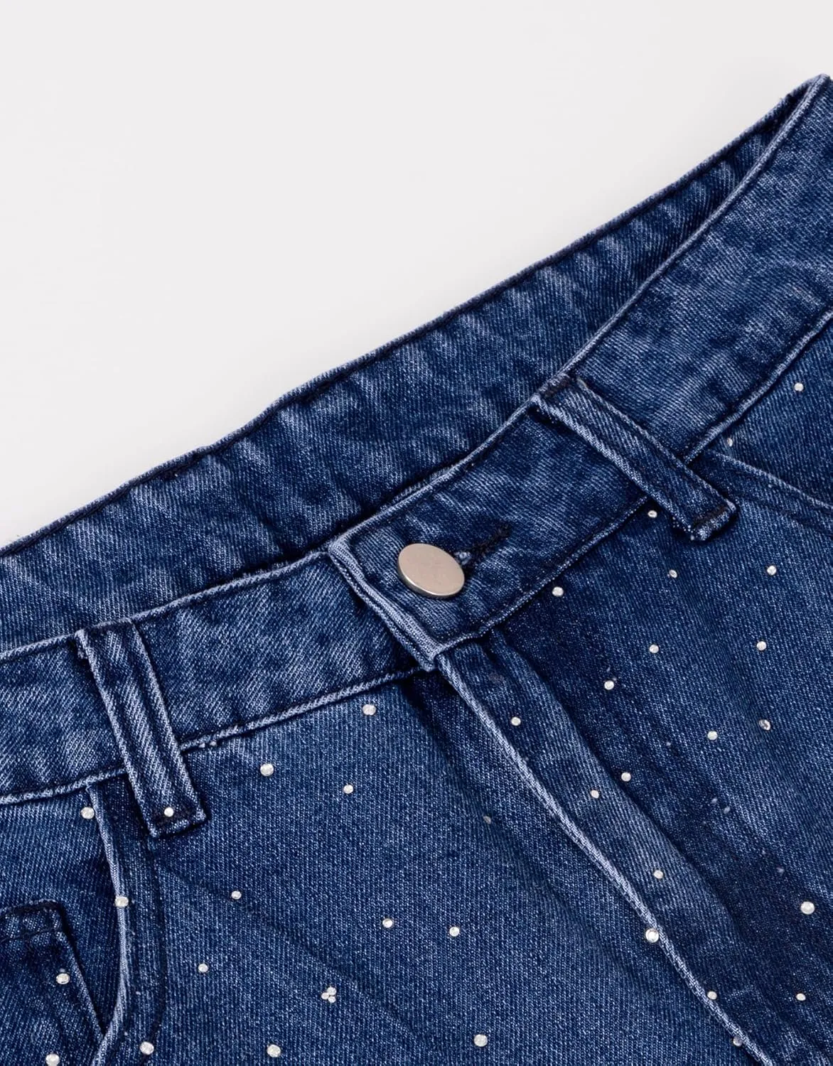 Kedera Rhinestone Jeans for Women Wide Leg Baggy Pants Y2K Mid Rise Jeans Bedazzled Sparkl Bling Pants Streetwear