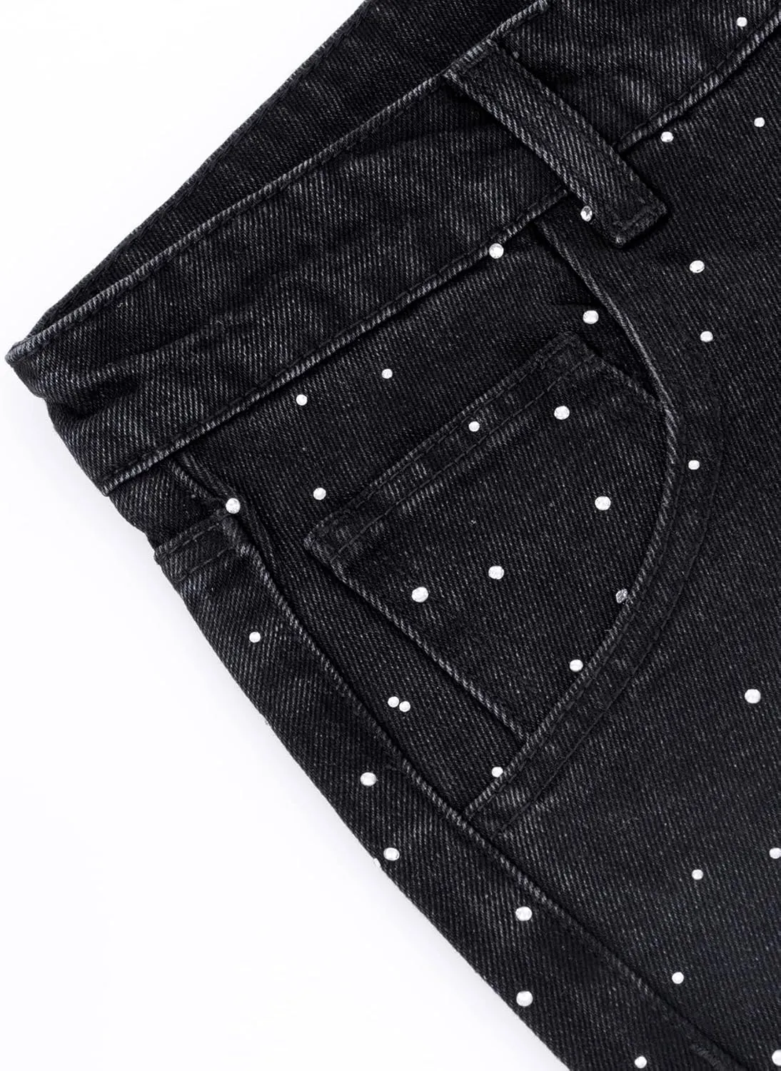 Kedera Rhinestone Jeans for Women Wide Leg Baggy Pants Y2K Mid Rise Jeans Bedazzled Sparkl Bling Pants Streetwear