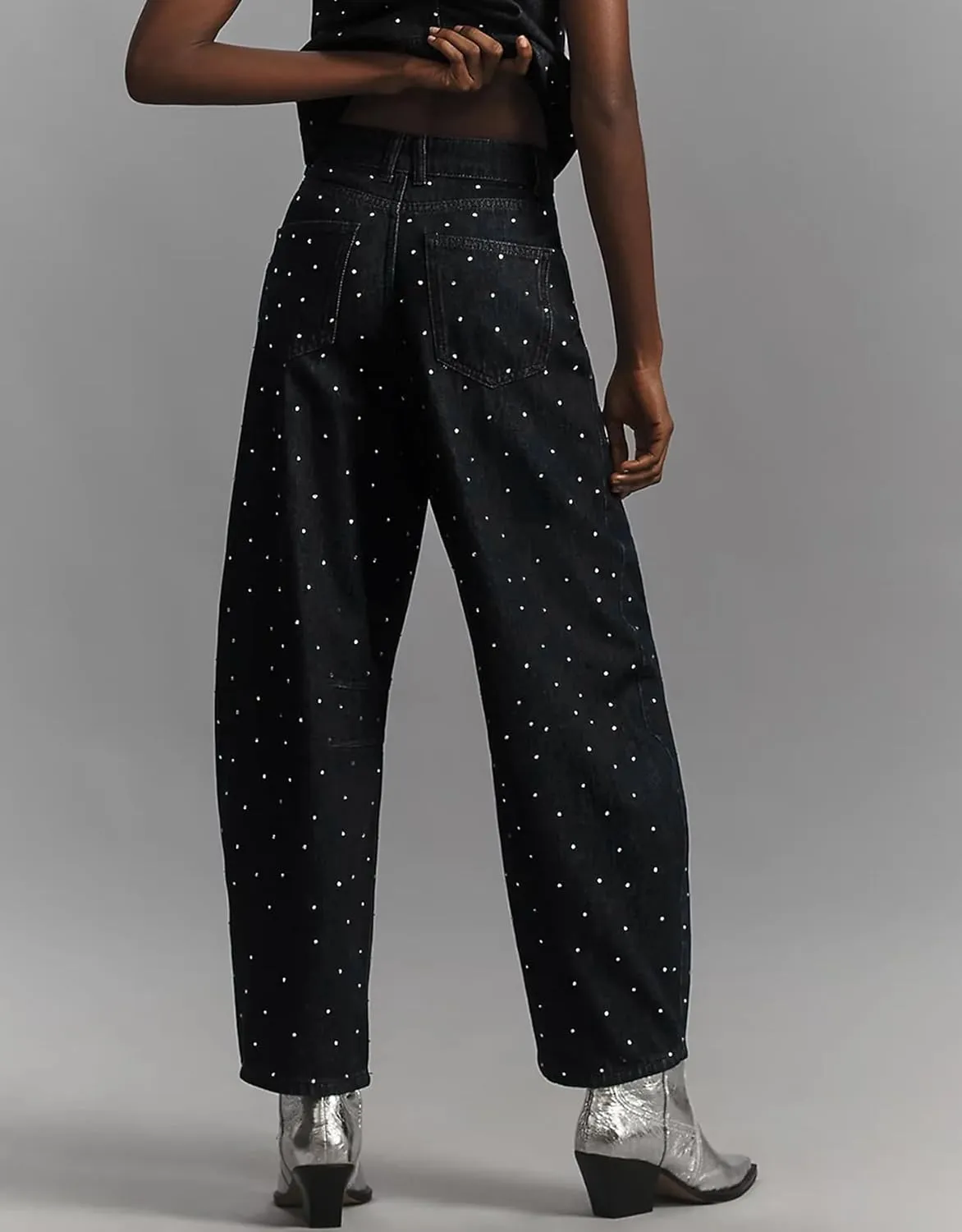 Kedera Rhinestone Jeans for Women Wide Leg Baggy Pants Y2K Mid Rise Jeans Bedazzled Sparkl Bling Pants Streetwear